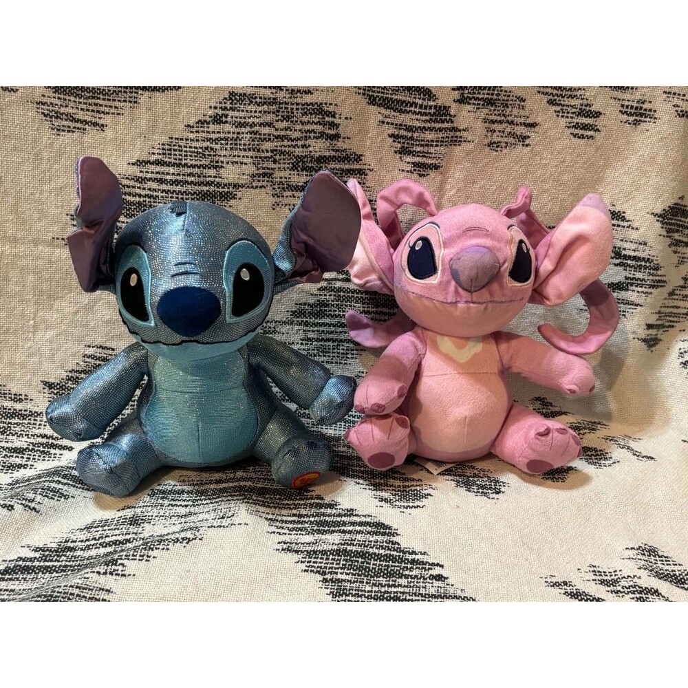 Disney Lilo & Stitch Angel + Stitch Stuffed Animal Plush Set Of 2